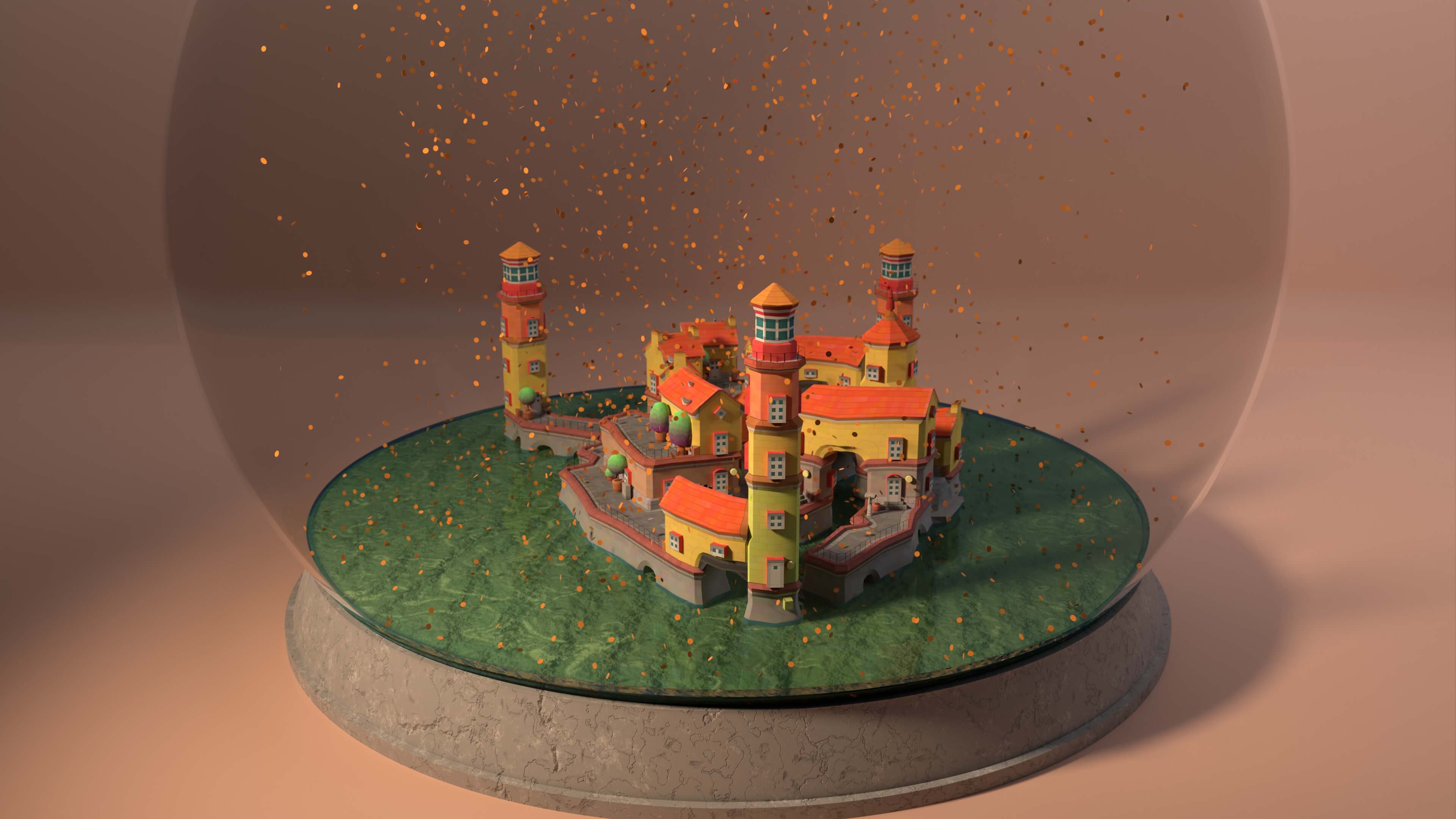 snow ball toy photorealistic rendering